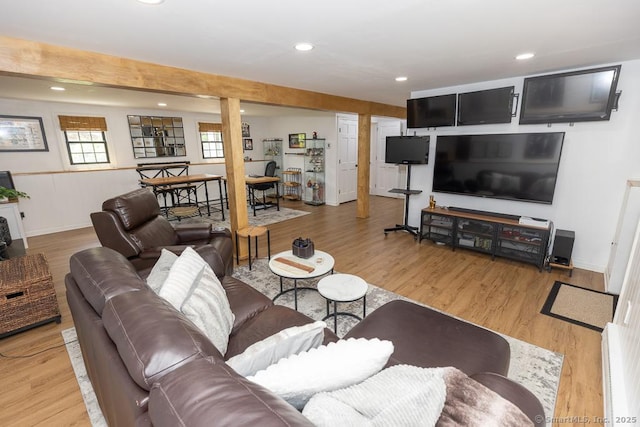 10 Laurel Grove Dr, Haddam, CT 06441 - living area featuring light wood-style flooring and recessed lighting