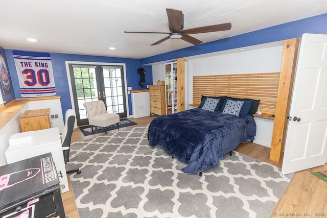 10 Laurel Grove Dr, Haddam, CT 06441 - bedroom with wood finished floors, a ceiling fan, and recessed lighting