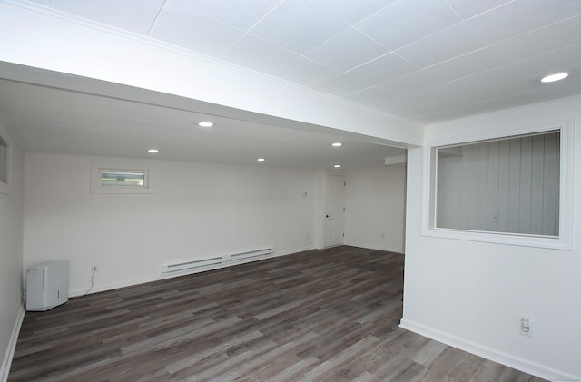 37 Lamplighter Ln, Fairfield, CT 06825 - spare room featuring a baseboard heating unit, wood finished floors, and recessed lighting
