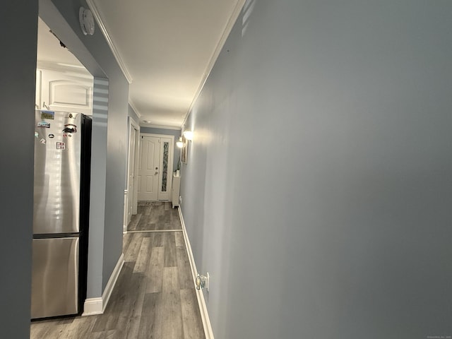 3250 Fairfield Ave Apt 100, Bridgeport, CT 06605 - corridor featuring wood finished floors and ornamental molding