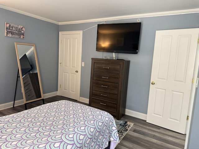 3250 Fairfield Ave Apt 100, Bridgeport, CT 06605 - bedroom with ornamental molding and dark wood finished floors