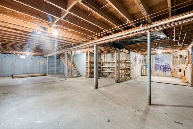 295 Hunting Lodge Rd, Mansfield, CT 06268 - unfinished basement with stairs