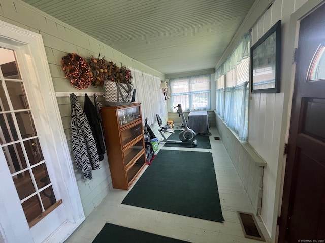 50 Wheeler Ter, Stratford, CT 06614 - sunroom / solarium with wood walls and tile patterned floors