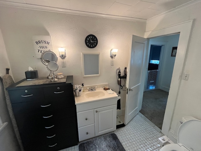 50 Wheeler Ter, Stratford, CT 06614 - bathroom with vanity and a textured wall
