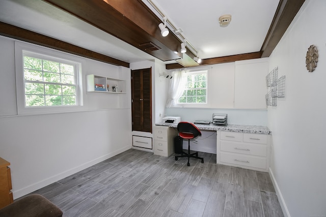 6 Bel Aire Dr, Plainville, CT 06062 - home office with built in desk and light wood-type flooring