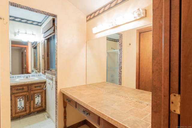 54 Timber Ln, Avon, CT 06001 - full bathroom featuring a stall shower, vanity, and tile patterned floors