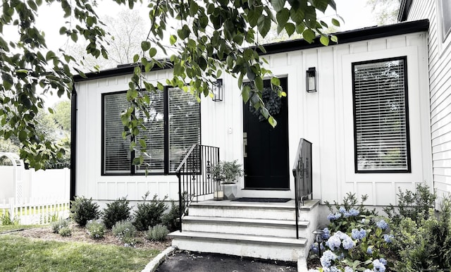 27 Mary Ln, Greenwich, CT 06878 - property entrance featuring board and batten siding