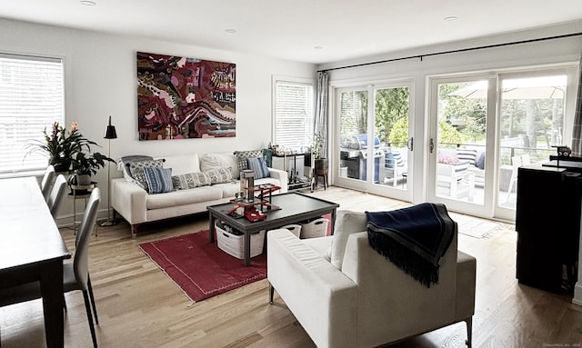 27 Mary Ln, Greenwich, CT 06878 - living area with light wood-style floors and recessed lighting