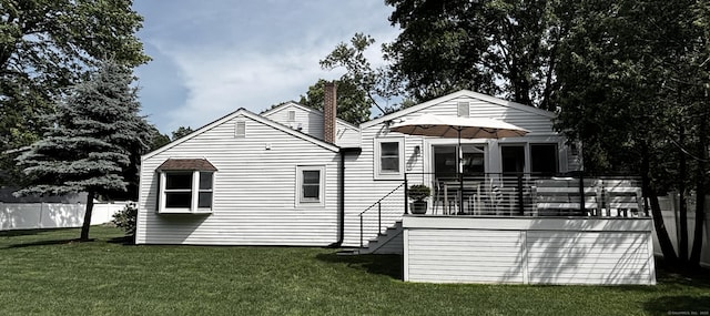 27 Mary Ln, Greenwich, CT 06878 - back of house featuring stairs and a chimney