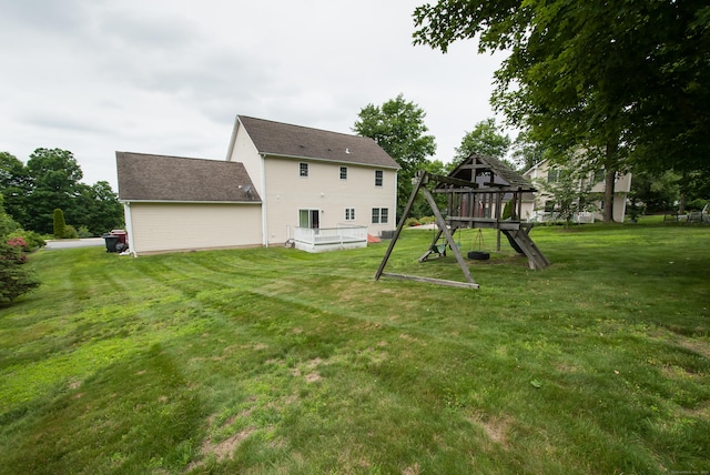 6 Fawn Meadow Dr, Naugatuck, CT 06770 - back of house featuring a playground and a yard