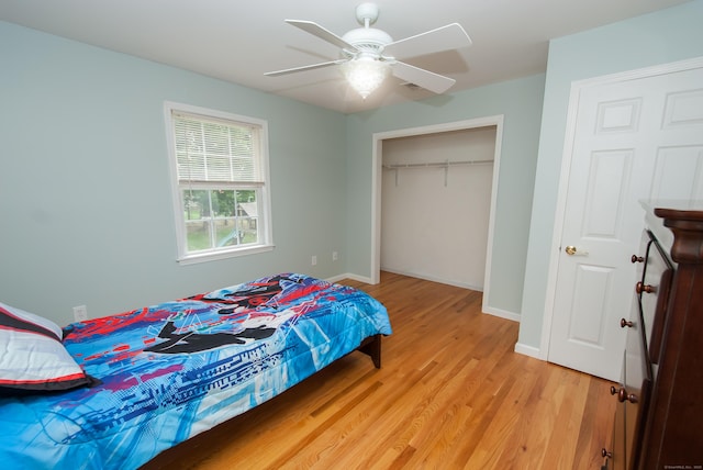 6 Fawn Meadow Dr, Naugatuck, CT 06770 - bedroom with a closet, light wood finished floors, and a ceiling fan