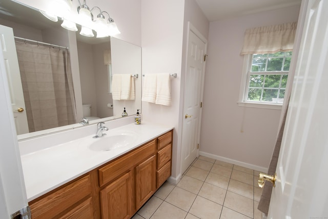 6 Fawn Meadow Dr, Naugatuck, CT 06770 - bathroom with vanity, tile patterned floors, and curtained shower