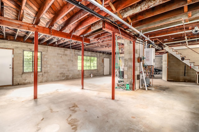 22 Lonetown Rd, Redding, CT 06896 - below grade area with concrete block wall and stairway