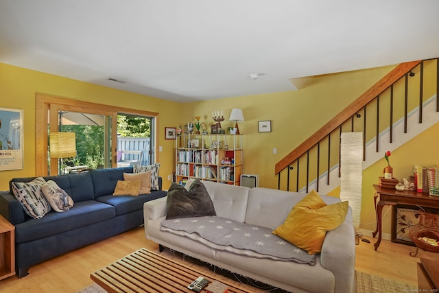 123 Old Belden Hill Rd Apt 24, Norwalk, CT 06850 - living room featuring wood finished floors and stairway