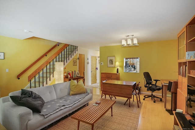 123 Old Belden Hill Rd Apt 24, Norwalk, CT 06850 - living area featuring an office area, light wood finished floors, and stairs