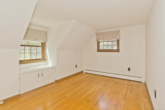 417 Billings Rd, Somers, CT 06071 - bonus room with a baseboard radiator, light wood finished floors, and lofted ceiling