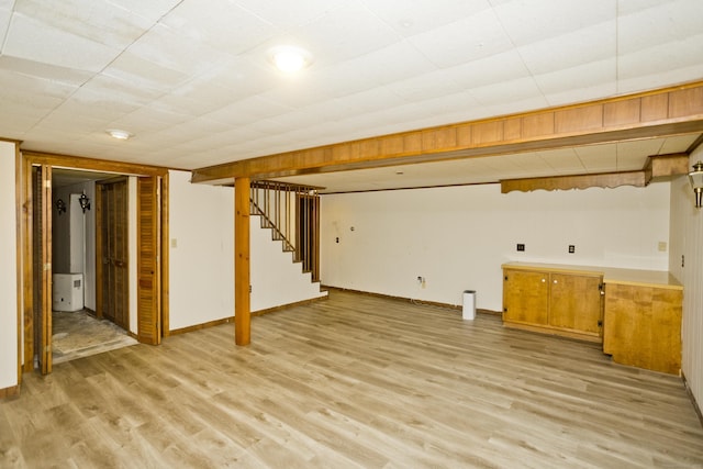 417 Billings Rd, Somers, CT 06071 - finished basement with stairway and light wood-style flooring