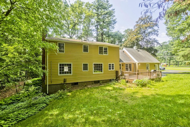 417 Billings Rd, Somers, CT 06071 - back of property with a yard and a deck