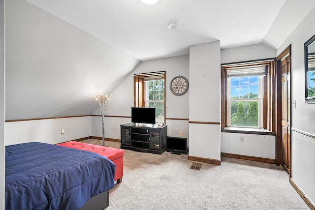 92 Yates St, West Haven, CT 06516 - carpeted bedroom featuring vaulted ceiling and baseboards