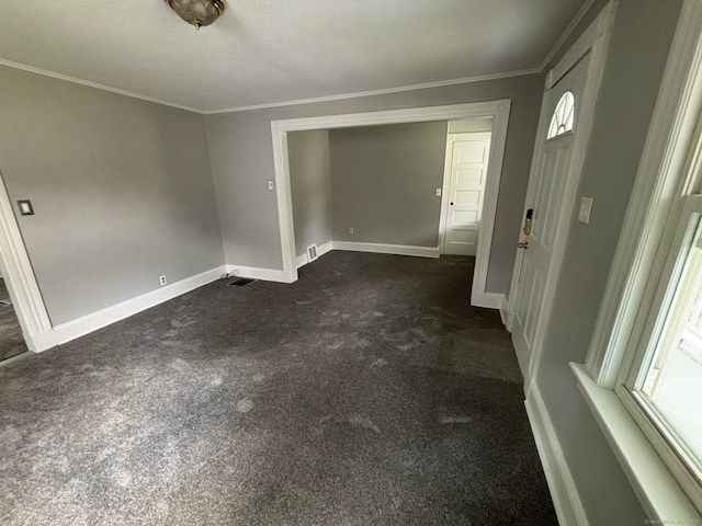 97 Capen St, Windsor, CT 06095 - foyer featuring dark carpet and ornamental molding