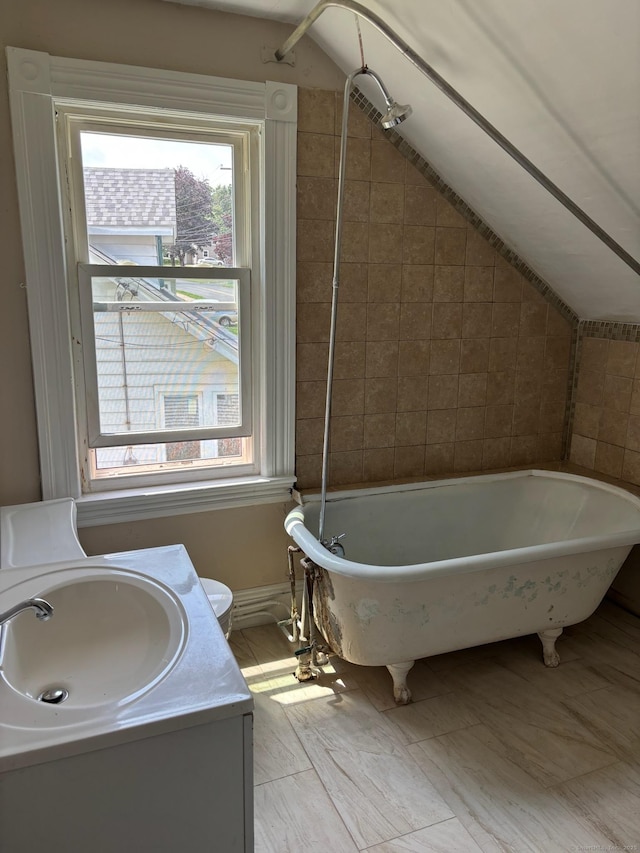 97 Capen St, Windsor, CT 06095 - bathroom with a freestanding bath and vanity