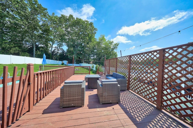 69 Sills Dr, Watertown, CT 06779 - deck with an outdoor hangout area