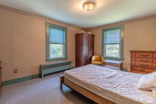 47 Ridge Rd, Middletown, CT 06457 - carpeted bedroom featuring radiator heating unit and ornamental molding