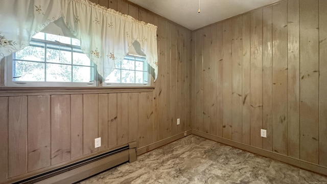 19 Eli Chapman Rd, East Haddam, CT 06469 - unfurnished room with a baseboard heating unit and wood walls
