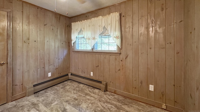 19 Eli Chapman Rd, East Haddam, CT 06469 - unfurnished room featuring wood walls and baseboard heating