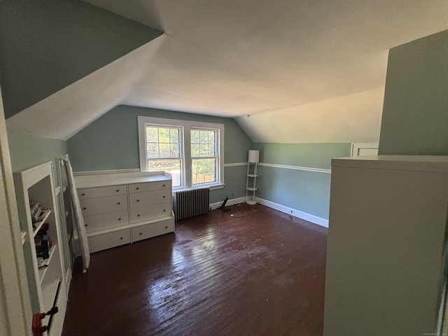 443 Todd Rd, Wolcott, CT 06716 - bonus room with radiator, dark wood-type flooring, and vaulted ceiling