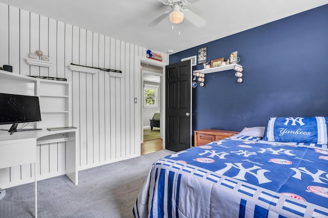 33 Woodside Rd, Guilford, CT 06437 - carpeted bedroom featuring a ceiling fan