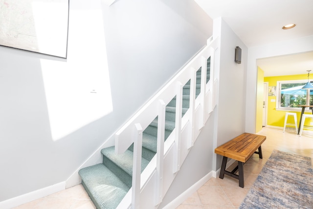 4 Coppergate Rd, East Granby, CT 06026 - stairs featuring tile patterned flooring and recessed lighting