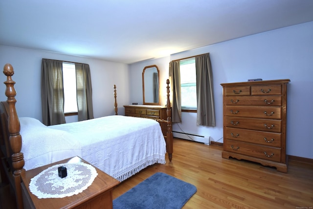 81 Birchwood Dr, Torrington, CT 06790 - bedroom with a baseboard heating unit and light wood-style flooring