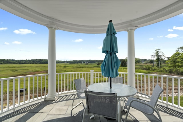 66 High St Unit 31, Guilford, CT 06437 - deck with outdoor dining space and a view of countryside