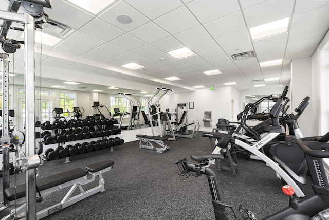 66 High St Unit 31, Guilford, CT 06437 - gym with a drop ceiling