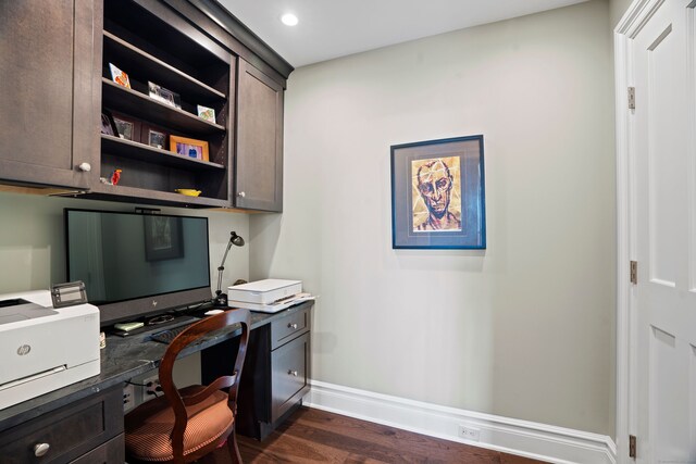 66 High St Unit 31, Guilford, CT 06437 - office featuring built in study area and dark wood-style flooring
