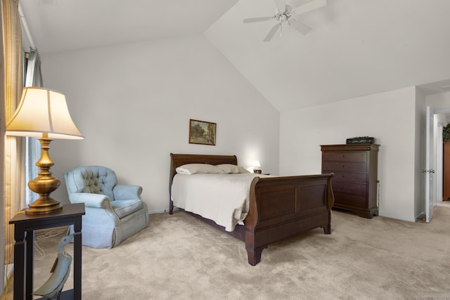12 Sampson Ter Unit 12, Danbury, CT 06810 - bedroom featuring light carpet, a ceiling fan, and high vaulted ceiling
