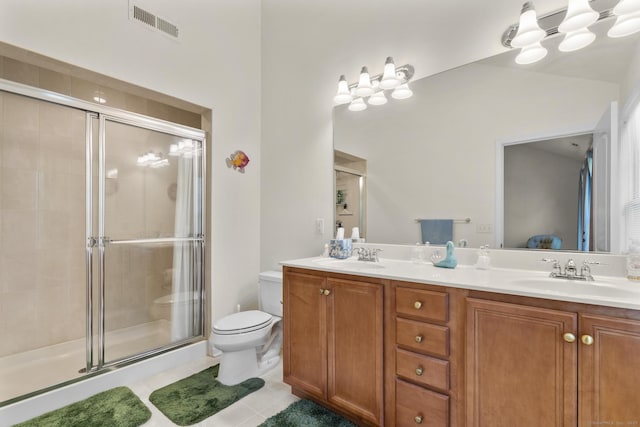 12 Sampson Ter Unit 12, Danbury, CT 06810 - bathroom with a shower stall, double vanity, and tile patterned flooring
