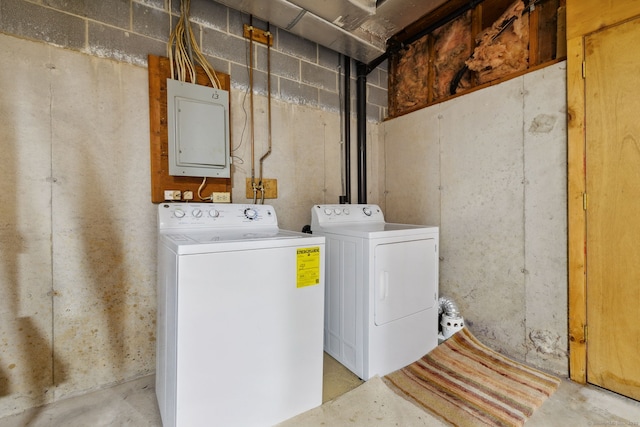 13 Waterview Dr, Windsor, CT 06095 - laundry room with electric panel and washing machine and dryer