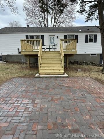 90 Diane Dr, South Windsor, CT 06074 - rear view of house featuring stairway and a deck