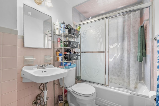 19 Plymouth Ave, Norwalk, CT 06851 - full bath featuring tile walls and enclosed tub / shower combo