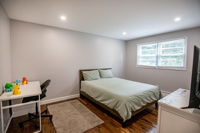 7 Derenthal Dr, Madison, CT 06443 - bedroom with recessed lighting, dark wood-style flooring, and a baseboard radiator