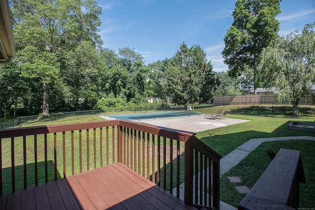7 Derenthal Dr, Madison, CT 06443 - wooden deck featuring a fenced backyard and a patio