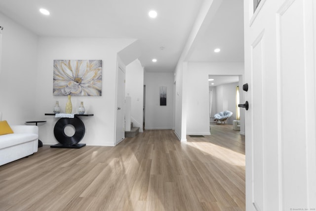 78 Pine St, Waterbury, CT 06710 - foyer entrance featuring wood finished floors, recessed lighting, and stairs