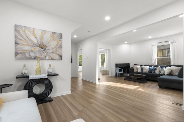 78 Pine St, Waterbury, CT 06710 - living room featuring wood finished floors and recessed lighting