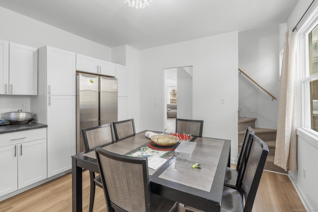 78 Pine St, Waterbury, CT 06710 - dining area with stairs and light wood-style floors