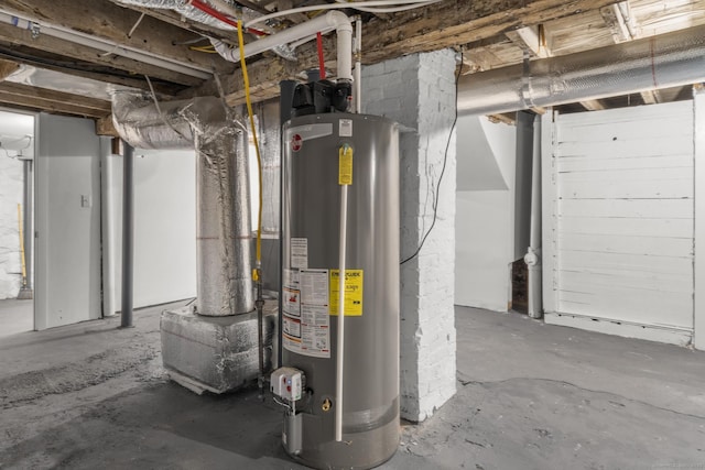 78 Pine St, Waterbury, CT 06710 - unfinished basement with gas water heater