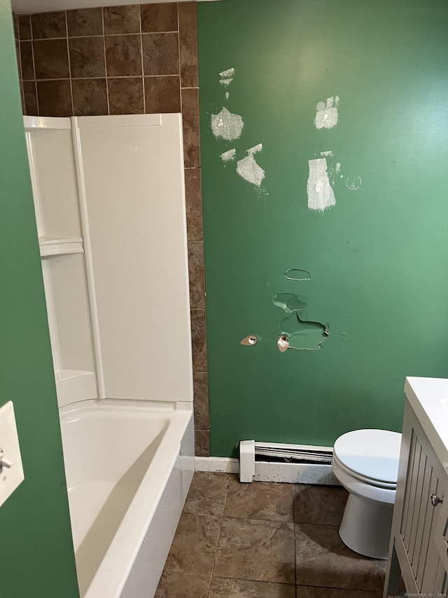 81 Cornwall Dr, Windsor Locks, CT 06096 - full bathroom featuring baseboard heating, vanity, and bathtub / shower combination