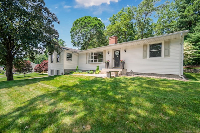117 Woodfield Rd, Bristol, CT 06010 - ranch-style house with a front yard and a chimney