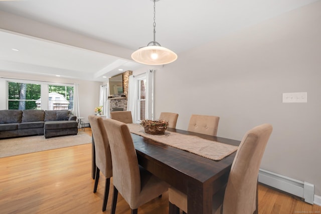 117 Woodfield Rd, Bristol, CT 06010 - dining area with baseboard heating, light wood finished floors, and recessed lighting